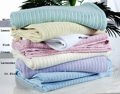 Cotton cellular blanket single bed sale