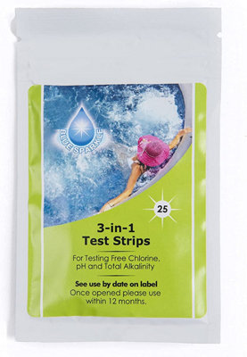 100 Dip 3-in-1 Test Strips Blue Sparkle for Ground Pool Spa and Hot Tubs Treatment to Measures PH - 3