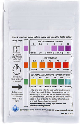 100 Dip 3-in-1 Test Strips Blue Sparkle for Ground Pool Spa and Hot Tubs Treatment to Measures PH - 4