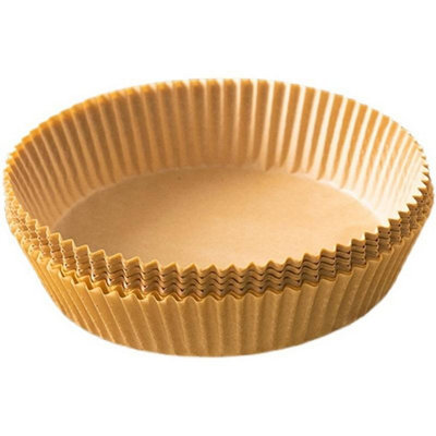 100 Disposable Air Fryer Liners Round Greaseproof Parchment Paper Sheets 16cm - 6
