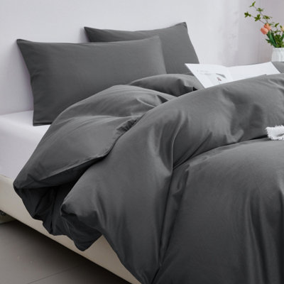 100% Egyptian Cotton 400 Thread Count Grey Duvet Cover Set