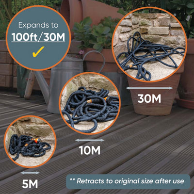 100 Ft Expandable Flexible Hosepipe Garden Hose Pipe Magic Snake with Gun ( Free Delivery ) - 3