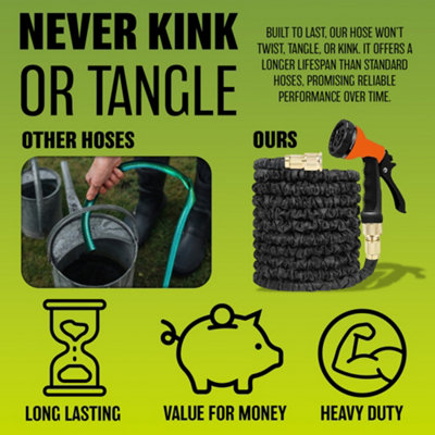 100 Ft Expandable Flexible Hosepipe Garden Hose Pipe Magic Snake with Gun Watering Outdoor - 6