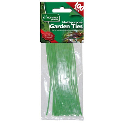 100 Garden Ties Green Plant Ties Multifunctional Garden Plant Wire Ideal for Securing Canes Plants Home and Offices With Poly Bag