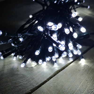 100 LED 10m Premier Christmas Indoor Outdoor Multi Function Battery Operated String Lights with Timer in Cool White - 3