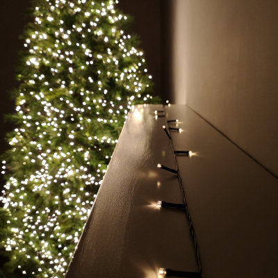 100 LED 10m Premier Christmas Indoor Outdoor Multi Function Battery Operated String Lights with Timer in White