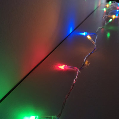 100 LED 10m Premier Christmas Outdoor Multi Function Battery Lights with Timer & Clear Cable in Multicoloured - 3