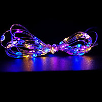 100 LED 5m Premier MicroBrights Indoor Outdoor Christmas Multi Function Battery Operated Lights with Timer on Pin Wire in Rainbow