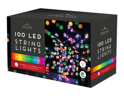 100 Led Mains Christmas Lights - Multicoloured | DIY at B&Q