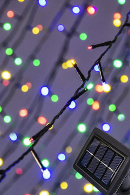 100 LED Solar Powered String Lights - Multicolour