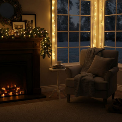 100 LED Warm White String Lights (6.9m) - Battery Fairy Lights for Christmas, Weddings, and Home Decor