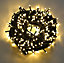 100 LEDs Warm White Fairy String Lights Cool White Indoor/Outdoor Green Cable 8 Modes Mains Powered Memory Auto Timer