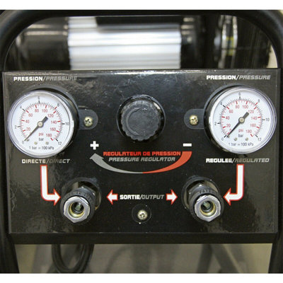 100 Litre Belt Drive Air Compressor - Front Control Panel - 3hp Electric Motor - 3