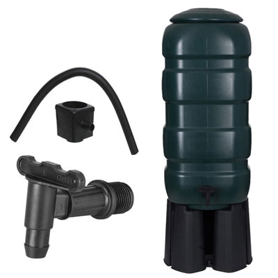 100 Litre Garden Rain Water Collector With Tap, Stand & Filler Kit