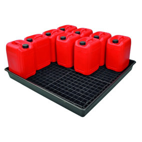 100 Litre Spill Tray with Removable Bunding Grids Capacity 100x100x12cm