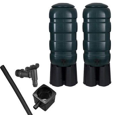 100 Litres Green Outdoor Water Butt Complete With Stand & Kit - 3