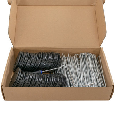 100 metal pegs/staples with buffer plates - 4