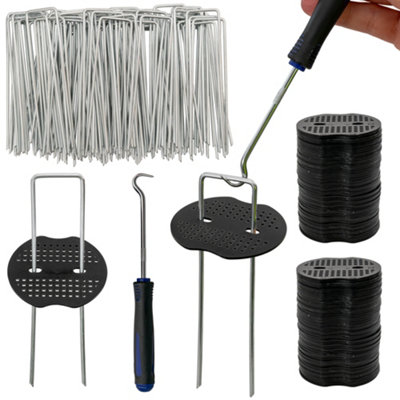 100 metal pegs/staples with buffer plates - 8
