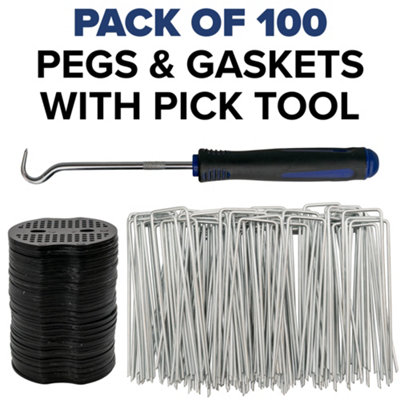 100 metal pegs/staples with buffer plates - 9