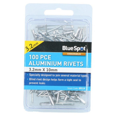 100 Metric Aluminium Blind Pop Pot Rivets Set Fastener Fastening 3.2mm ...
