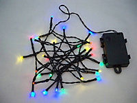100 Multi-Coloured LED Outdoor Waterproof Battery 8 Multi-Function String Lights with Timer