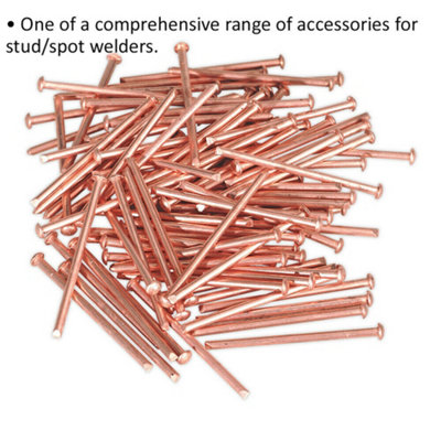 100 PACK - 2.5mm x 50mm Stud Welding Nails - Car Dent Copper Pulling Spot Pins