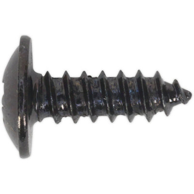 100 PACK 4.2 x 13mm Self Tapping Black Screw - Flanged Pozi Head - Fixings Screw