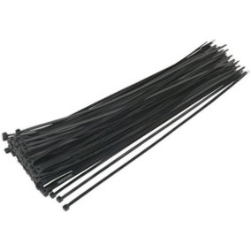 100 PACK Black Cable Ties - 380 x 4.4mm - Nylon 66 Material - Heat Resistant
