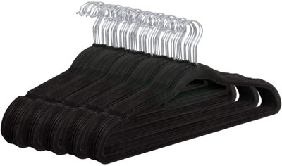 Hanger Central Black Top Hangers Recycled Plastic Heavy Duty Thin