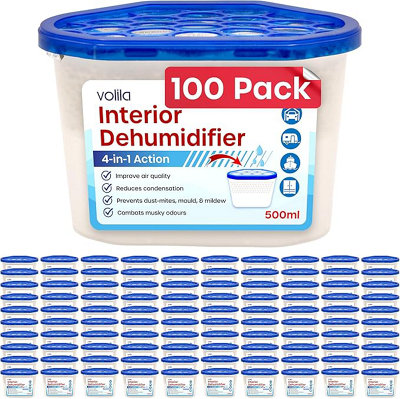 100 Pack Disposable Dehumidifier Tubs Superb Condensation Absorbers 500ml for Home