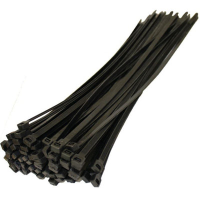 100 pack of Black Strong Cable Tie 4.8 - 200mm