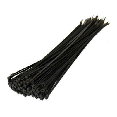 100 pack of Black Strong Cable Tie 4.8 - 300mm