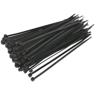 100 Pack of Durable Black Cable Ties - Heat Resistant Nylon 66, 150 x 3.6mm