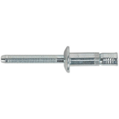 100 Pack of Zinc Plated Structural Steel Rivets - 6.3mm x 23mm Compression Pins