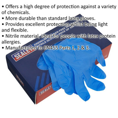 100 PACK Premium Disposable Nitrile Gloves - Extra Large - Powder Free - Durable