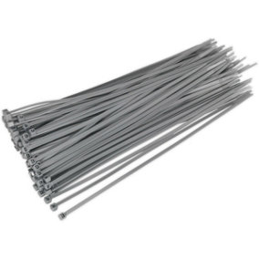 100 PACK Silver Cable Ties - 300 x 4.4mm - Nylon 66 Material - Heat Resistant
