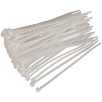 100 PACK White Cable Ties - 150 x 3.6mm - Nylon 66 Material - Heat Resistant