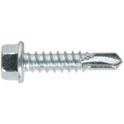100 Pack Zinc Plated Self Drilling Hex Head Screws 5.5 x 25mm for DIY Projects