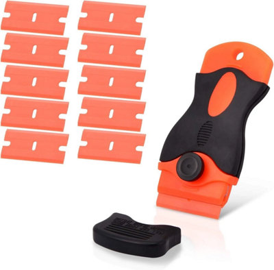 100 Pcs Plastic Scraper Razor Blades Auto Decals Stickers Remover