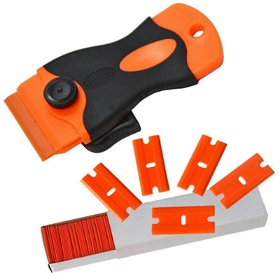 100 Pcs Plastic Scraper Razor Blades Auto Decals Stickers Remover