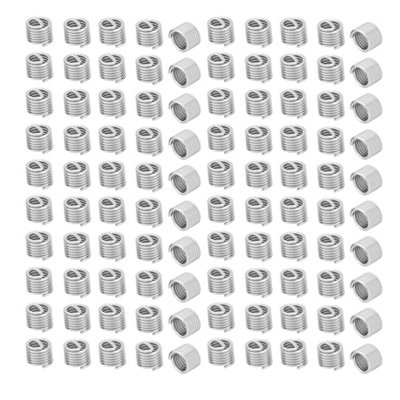100-Piece Assorted M6x1.0x1.5D 304 Stainless Steel Screw Wire Sleeve Thread Repair Inserts