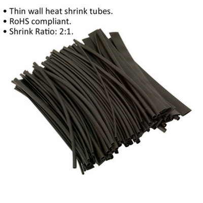 RS PRO 2345919 Black Polyolefin Heat Shrink Tubing 12.7mm Sleeve D x 1.22m L 2:1 Ratio