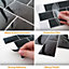 100 Pieces 30.5 x 15.4 cm 3D Tile Stickers Black Metro Subway Glossy