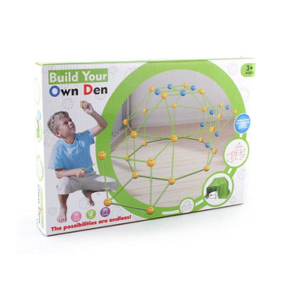 100 Poles+55 Connectors Kids Build Own Fort Kit - 3