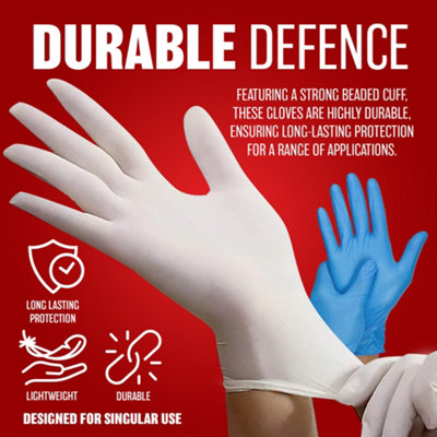 100 Powder Free Vinyl Disposable Gloves Work Garage Multi Purpose Large Clear - 6