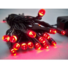 100 Red LED Outdoor Waterproof Battery 8 Multi-Function String Lights with Timer