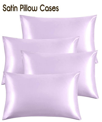 100% Satin Silk Soft Pillowcase For Anti Allergic & Hair Fall Hotel Quality Pillow Covers Pack of 8