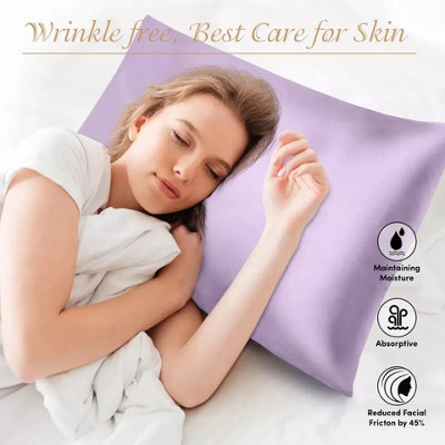 100% Soft Anti Allergic Satin Silk Pillowcases Pair Pack of 2 Luxury Anti Hairfall Pillow Covers