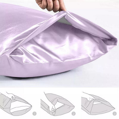 100% Soft Anti Allergic Satin Silk Pillowcases Pair Pack of 2 Luxury Anti Hairfall Pillow Covers