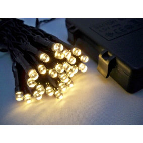 100 Warm White LED Outdoor Waterproof Battery 8 Multi-Function String Lights with Timer